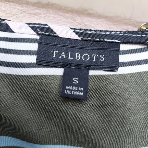 Talbots Womens Sleeveless Striped Blouse S Polyester Multicolor - Picture 2 of 4